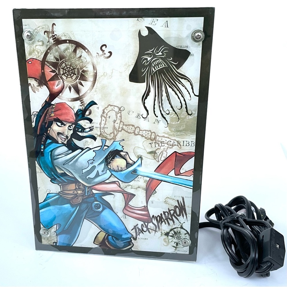 Disney Pirates of the Caribbean Jack Sparrow 2-Sided Light Box Lamp, 120V 15W